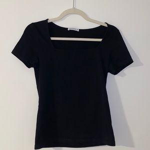 Black square neck tshirt